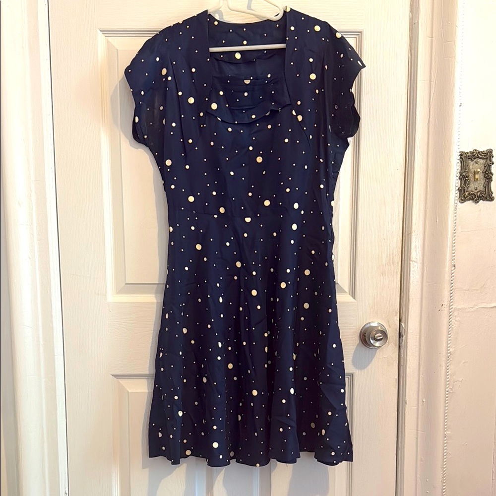 Vintage Navy Polka Dot Dress